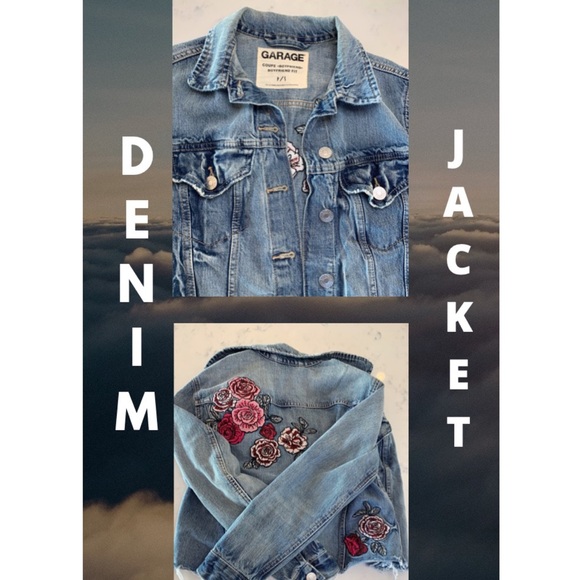 Denim Jacket With Roses!! - Picture 2 of 2